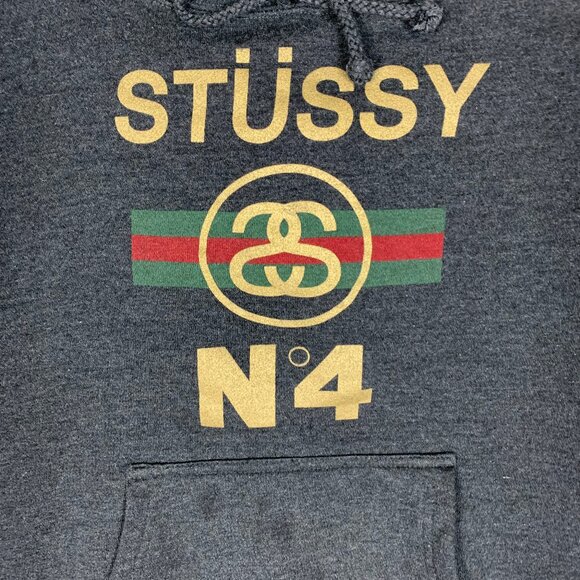 Stussy No 4 Charcoal Women's Hoodie Small - Picture 2 of 12